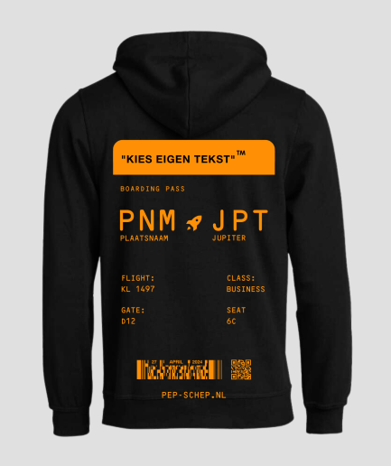 Boardingpass-orange-sweat-à-capuche-noir-kingsday.png