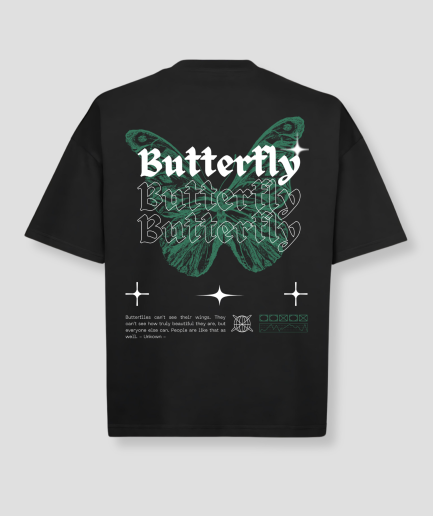Chemise oversize vert foncé à motif papillon.png