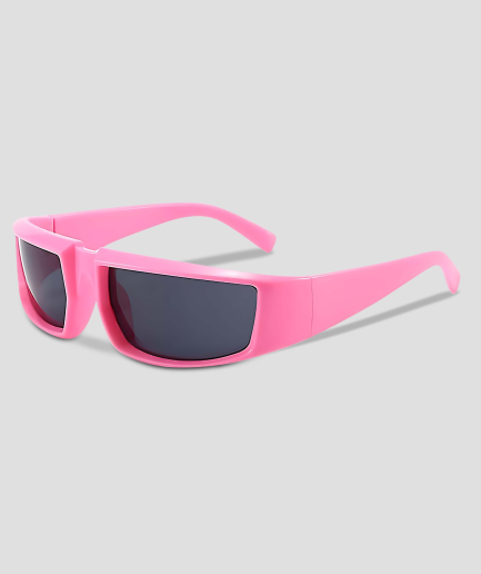 Lunettes de festival roses à verres noirs et monture rose - techno-rave.png