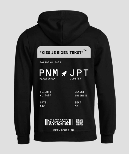 sweat à capuche Boarding Pass noir et gris - les meilleurs vêtements pour les raves - les meilleurs vêtements techno - festivals d'été - festivals d'hiver.png