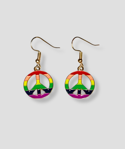 boucles d'oreilles « peace » LGBTI