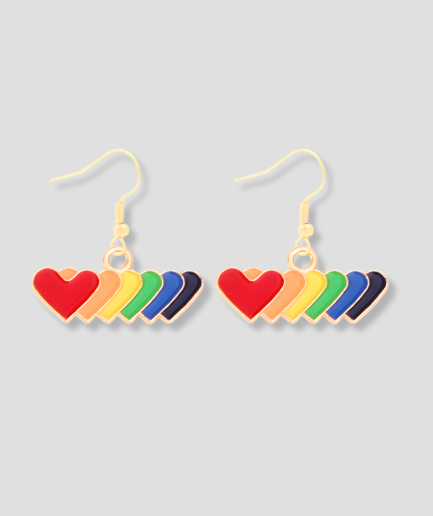boucles d'oreilles en forme de cœurs « Pride »