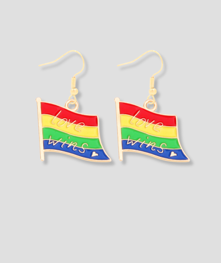 boucles d'oreilles drapeau arc-en-ciel