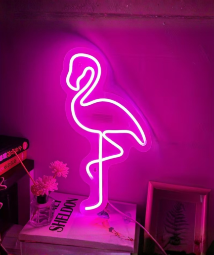 lampes en forme de flamant rose