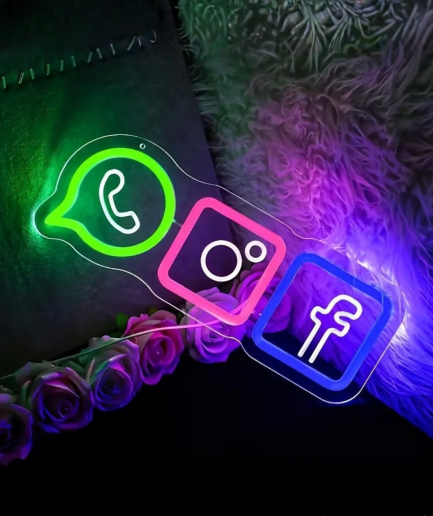 réseaux sociaux néon