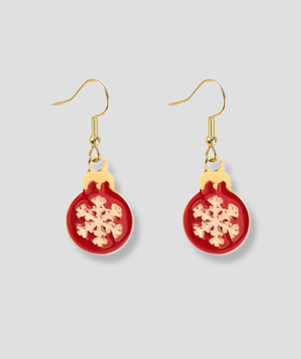 boucles d'oreilles en forme de boule de Noël