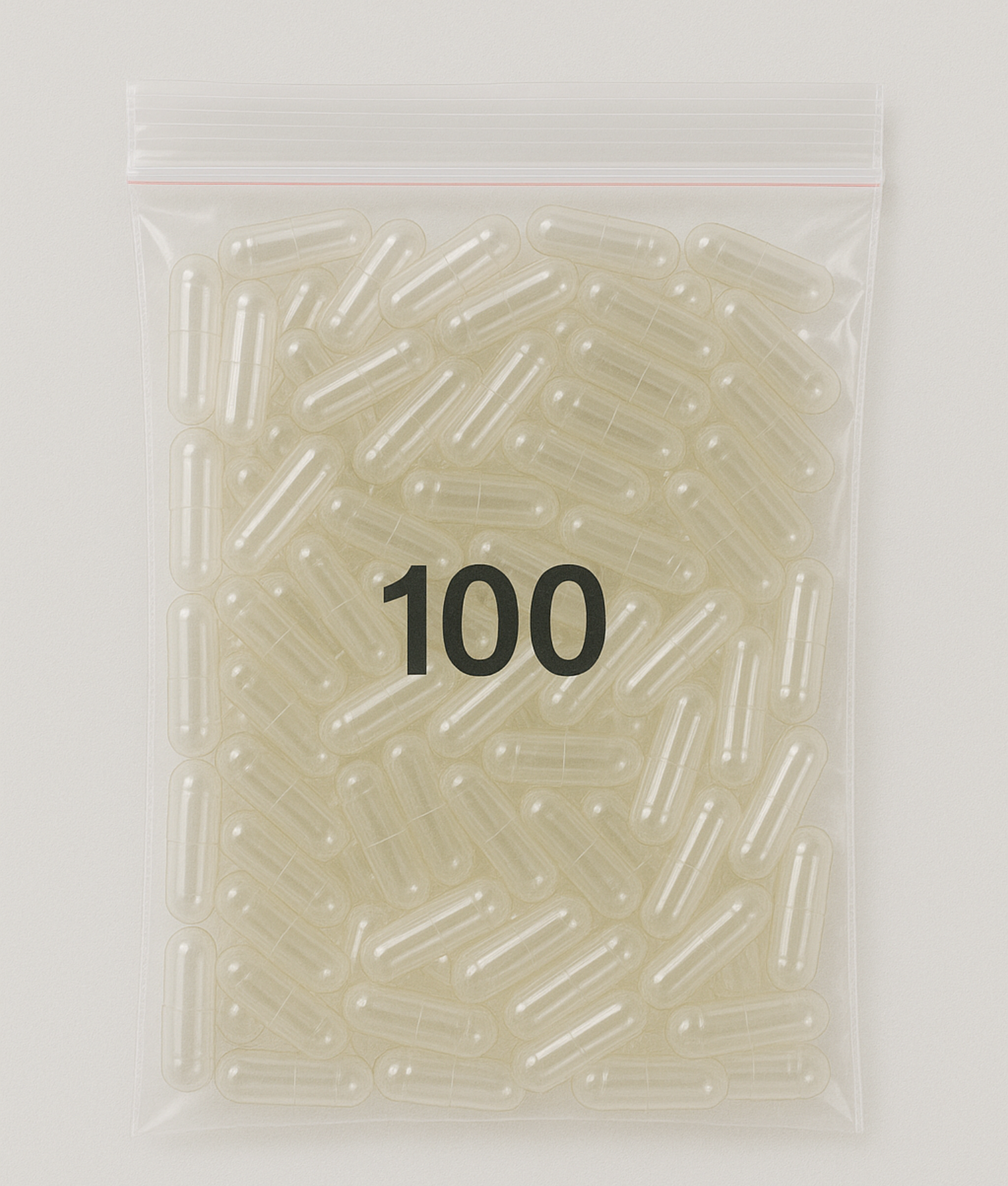 capsules vides transparentes, taille 0