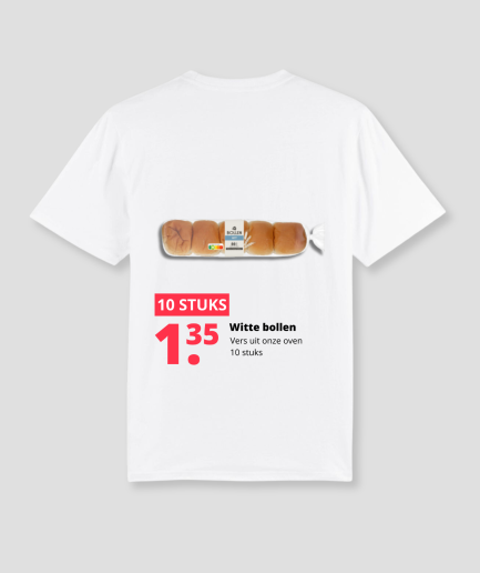 sac, t-shirt blanc à pois
