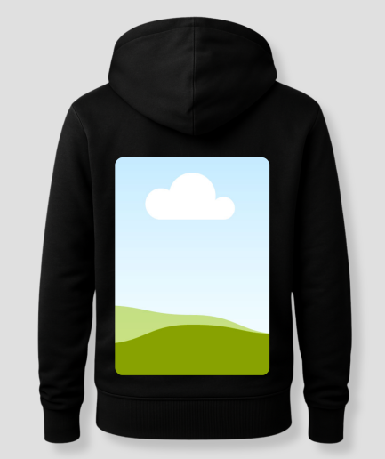 Photo sur un sweat à capuche
