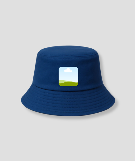 Bucket hat bleu foncé avec votre propre photo