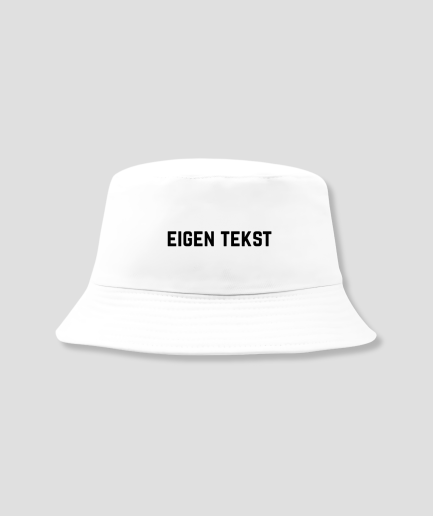 casquette bucket avec texte personnalisé, blanche
