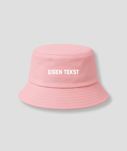 casquette bucket avec texte personnalisé, rose clair