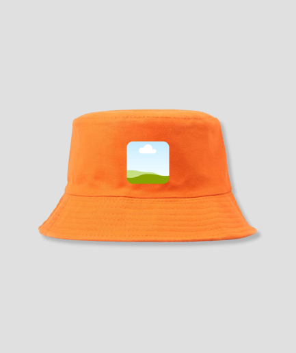 chapeau de pêche orange avec votre propre photo