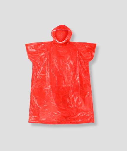 poncho imperméable rouge