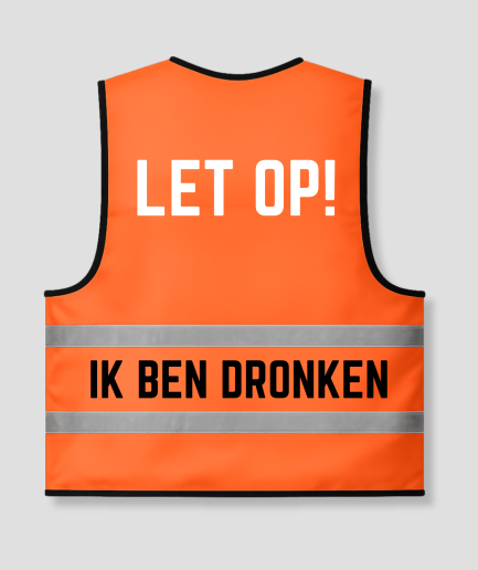 grappig hesje oranje