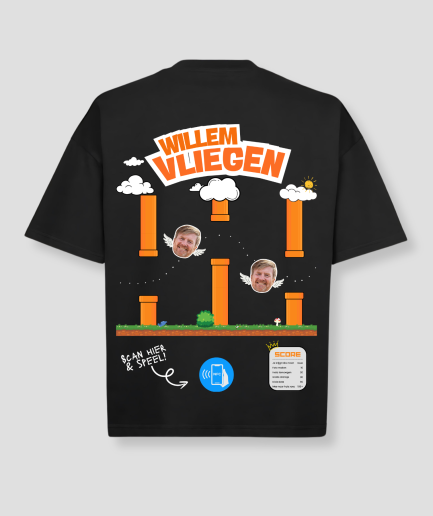 T-shirt oversize noir « Willem vliegen »