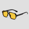 Zwarte aviator zonnebril met gele glazen
