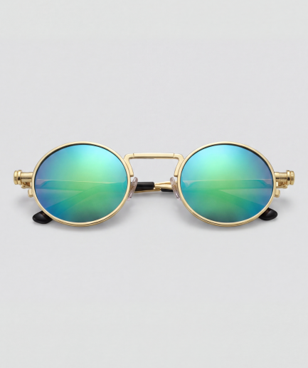 Altura, bril met goud montuur en blauw en groen glazen