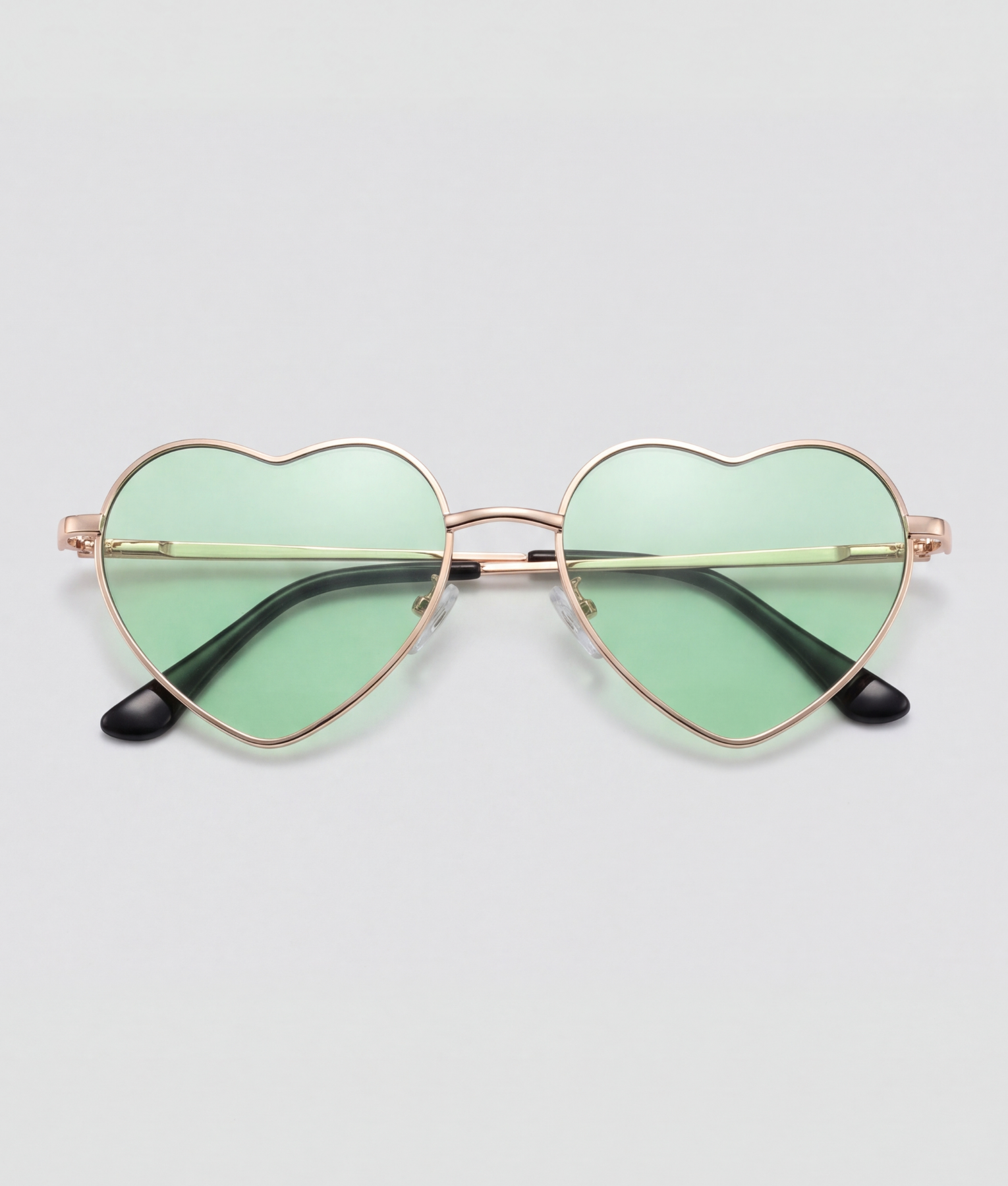 Green heart, bril met goud montuur en groen glazen