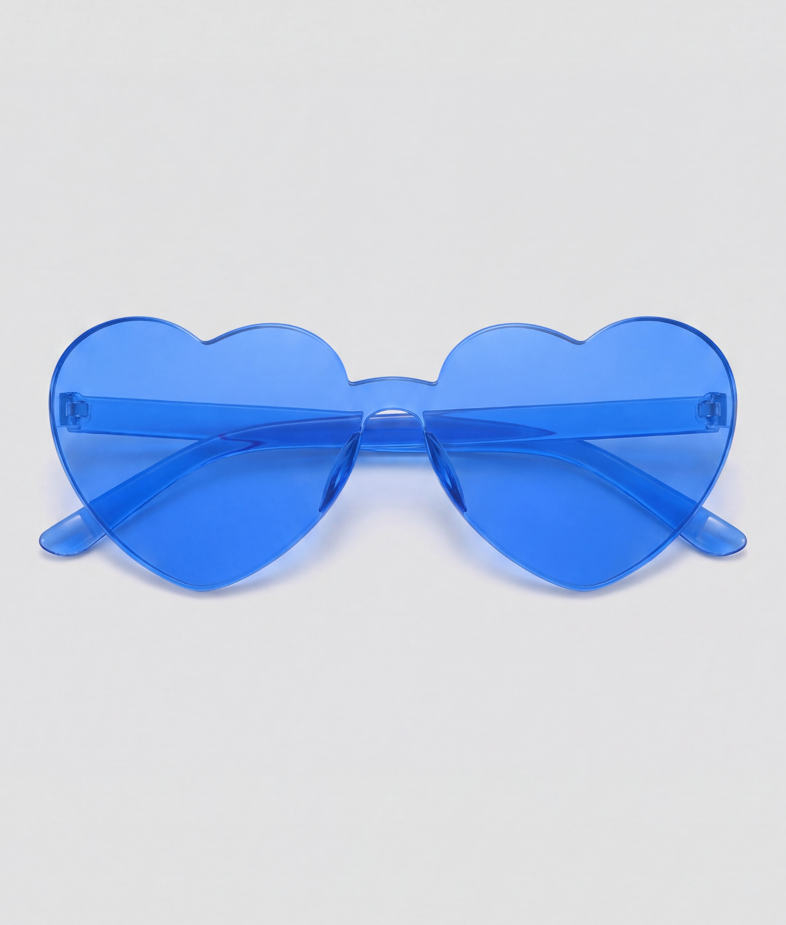 Hartjesbril, montuur blauw, glas blauw