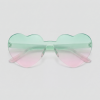 Hartjesbril, bril met groen montuur en roze glazen