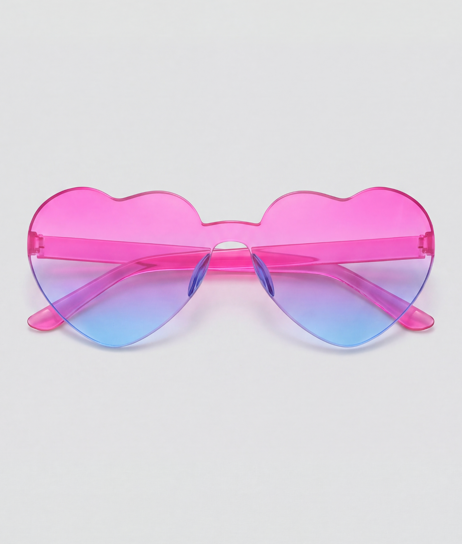 Hartjesbril, montuur roze, glas blauw