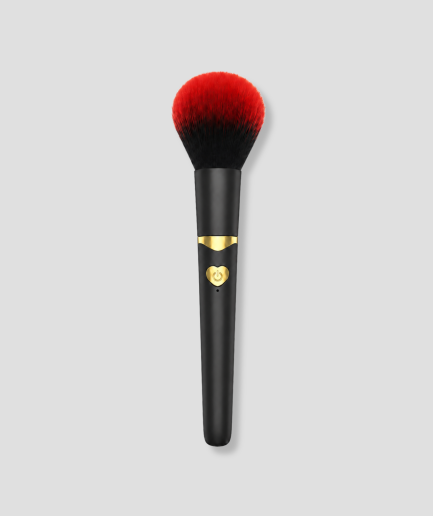 Make up brush vibrator, zwarte kwast met gouden knopje