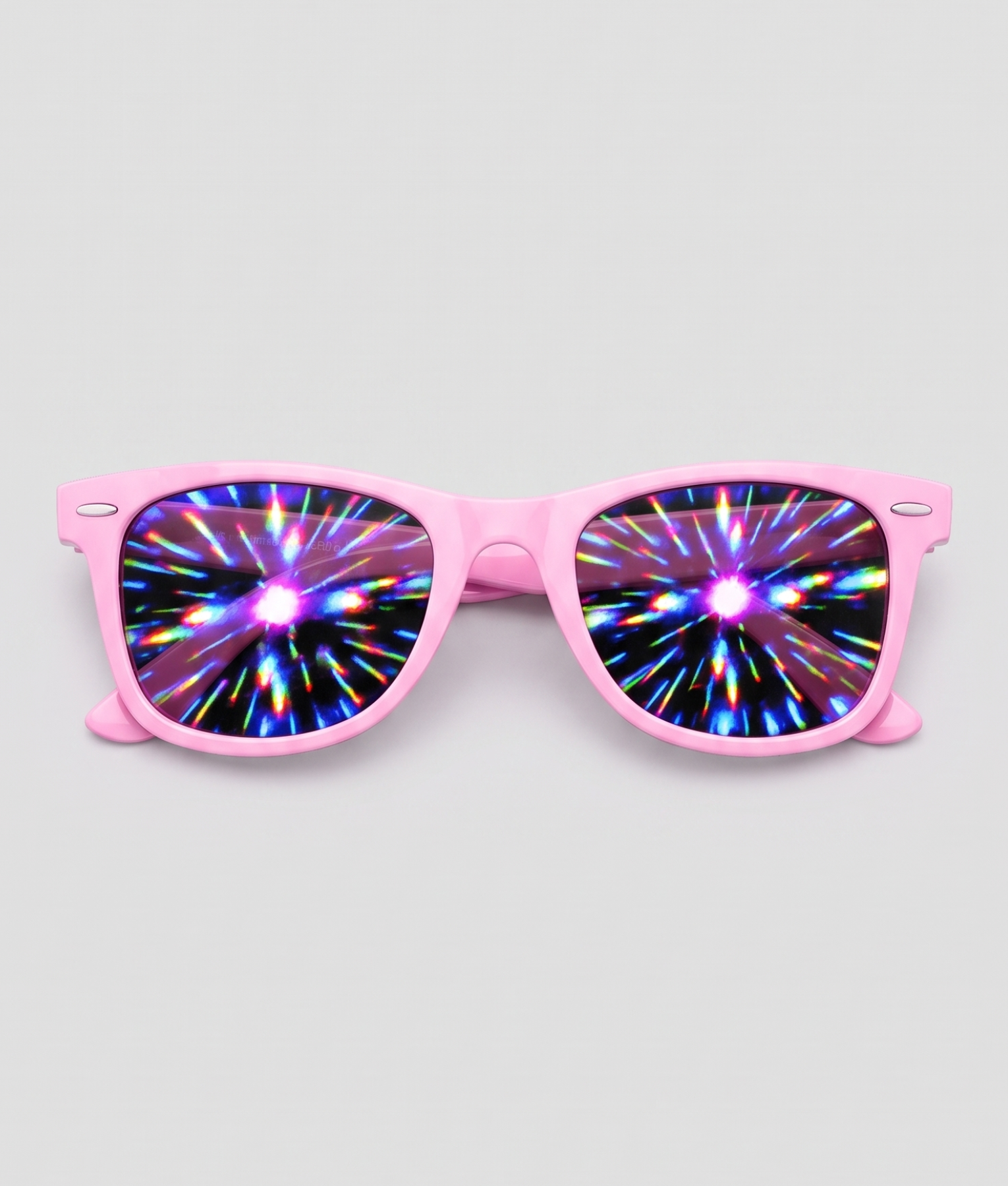 Spacebril firework, montuur roze, glas firework effect