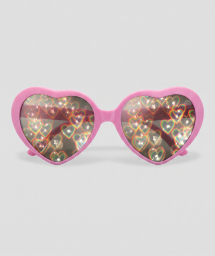 Spacy, montuur roze, glas hartjes effect