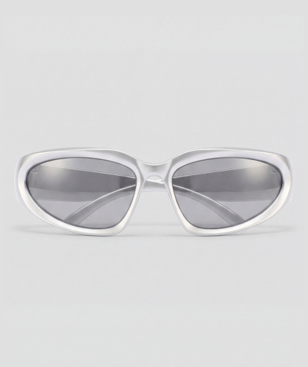 Vesta, bril met chroom montuur en spiegelglazen glazen