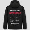 Veste d'hiver « Après Ski Instructor » noire, avec au dos les coordonnées de Hemsedal, en Norvège