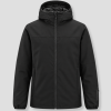 Veste de sports d'hiver noire, avec capuche et fermeture éclair sur le devant, sans imprimé